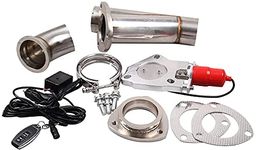 Baceyong 2.25"/57mm 12V Electric Exhaust Downpipe System Kit with Remote Control Valve for Aluminum Petrol Engine