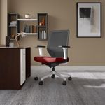 GODREJ INTERIO Greta 2.0 Mesh Wide Back Ergonomic Office Chair/Study Chair/Revolving Chair, 1 Year Warranty, Active Bio Synchro Tilt, Heavy Duty Nylon Base (Mid Back, Milan Red with White Body)