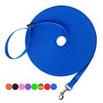 Hi Kiss Dog/Puppy Obedience Recall Training Agility Lead - 15ft 20ft 30ft 50ft 100ft Training Leash - Great for Training, Play, Camping, or Backyard Blue 20 Feet
