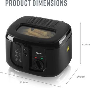 Swan 2.5L Deep Fat Fryer – Black Electric Kitchen Appliance
