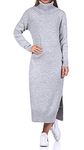 ONLY Women's Onlbrandie L/S Roll Neck Knt Noos Dress, Grey Melange, XS UK