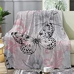 SJSXWQN Blanket Gray Butterfly Thro