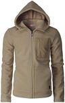 H2H Mens Casual Slim Fit Zip-up Fleece Jackets Active Winter Jackets Thermal, Cmohol083-beige, X-Large