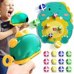 Doloowee Dinosaur Gun Shooting Game Toy, Kids Blaster Gun Shooting Game with Dart Board, 12 Sticky Balls, Kids Toy Gun for Indoor Outdoor Garden, Gift for Boys Girls 3 4 5 Years Old (Green)