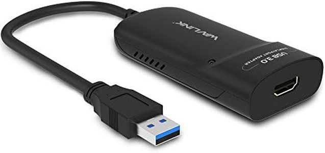 WAVLINK USB 3.0 to HDMI Adapter Slim External Video Card Display Monitor,Supports 2048 × 1152 Resolution with Audio Port for Windows 10/8/7/XP and Mac OS 10.2 and Linux -Black