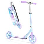 BELEEV 2 Wheel Scooters for Kids Ages 6+, 200mm Big Wheels Scooter for Adults Teens, 4 Adjustable Handlebar, Front Suspension, Lightweight Folding Kick Scooter with Carry Strap, up to 100Kg