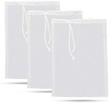 3 x Reusable Mesh Filter Bags with Rope Coffee Filter Bags for Nut Milk/Coffee/Juice 20 x 30cm