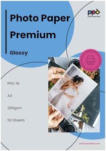 PPD 50 Sheets Inkjet Super Premium Glossy Photo Paper 11x17 68lbs 255gsm 10.5mil Tabloid Size Microporous Professional Photographer Grade Instant Dry Fade and Water Resistant (PPD-16-50)