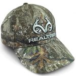 Realtree 3D Logo Camo Deer Hunting Trucker Cap Hat for Men - RT Edge - Precurved Bill Low-Mid Profile Structured Snapback Sweatband All Canvas, Multicolor, L