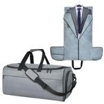 FATMUG Travel Garment Duffel Bag with Multiple Pockets for Suits, Dresses and Shoes (Light Grey, Polyester, 26 Cm)