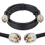 XRDS-RF PL-259 UHF CB Coax Cable 10ft, 50 ohm RG58 PL-259 UHF Male to SO-239 Male Connector Low Loss Coaxial Cable for HAM & CB Radio, Antenna Analyzer, Dummy Load, AIS Antenna, SWR Meter