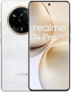 realme 14 Pro 5G Téléphone Portable,Dimensity 7300,Caméra 50MP IMX882 OIS,120Hz 6.77" FHD+ Écran,8GB+256GB Smartphone 5G,Batterie 5260mAh,Dual SIM Android 15,NFC IP69,sans Adaptateur,Blanc