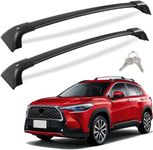 KINGGERI 260Lbs Lockable Roof Rack Cross Bars Compatible with Toyota Corolla Cross 2022 2023 2024(with Flush Side Rails), Heavy Duty Aluminum Rail Crossbar Anti-Theft Metal Matte Powder Coated