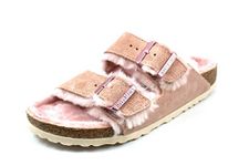 Birkenstock Womens Arizona Shearling Slides Sandals Pink 7 UK