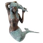 Design Toscano Mermaid of the Isle of Capri Cast Spouting Bronze Garden - Medium