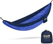 ENO Singlenest Hammock Navy Royal Soft Breathable Fabric 70 Denier High Tenacity Nylon Taffeta Heavy Duty Triple Stitched Fast Dry Compression Stuffsack Aluminium Wiregate Carabiners Weight 454 g