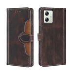 GOKEN Leather Case for Motorola Moto G54 5G, Magnetic Closure Full Protection Book Style Wallet Flip Cover with Kickstand and Card Slots, PU/TPU Case Phone Shell,(Brown)