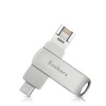 256GB Ezekers Flash Drive for Photo Stick USB Memory Stick Thumb Drives, 4 in 1 Portable Type-C+Micro USB+Lightning+ USB Stick External Storage for iPhone/iPad/Android/Smartphone/Laptop/PC