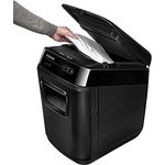 Fellowes Paper Shredder for Office Use - 150 Sheet Auto Feed, 8 Sheet Manual Feed Cross Cut Shredder - AutoMax 150C Hybrid Shredder with Sleep Mode Feature & 32L Bin - High Security P4 - Black