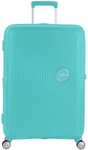 American Tourister Soundbox - Spinner M Erweiterbar Koffer Mixte Bagage - Valise, Blue (Poolside Blue), Spinner L EXP (77 cm - 97/110 L)