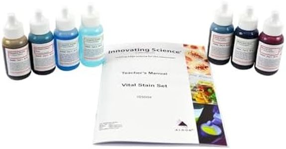 AmScope SK-6 Microscope Stains Vital Stain Kit - 7 Bottle Set, 6 Different Stains for Microscope Slides, Used on Living Cells Without Killing Them