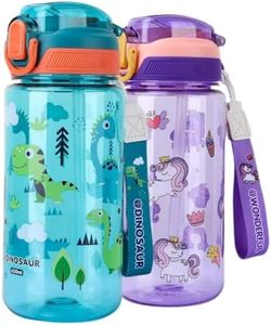 MHwan Borraccia Bambini, 600ml Borraccia Dinosauri Bambino al 100% Prova di Perdite, Senza BPA, Robusta Borraccia Bambino Durevole, Borraccia con Cannuccia Bambini, Adatto Per La Scuola e i Viaggi