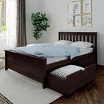 Max & Lily Full Bed, Bed Frame with Headboard For Kids with Storage Drawers, Slatted, Espresso