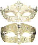 Couple's Venetian Masquerade Mask Set Luxury Style Princess Party Mask for Couples Women and Men Mardi Gras Masks