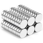 Wukong 64 PCS Round Strong Magnets 10mm X 3mm, Strong Round Magnets, Neodymium Magnets for Whiteboards, Fridge, Crafts, Notice Board or Picture Magnet