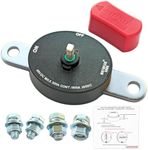 MOTOFLEX Side Post Battery Disconnect Switch for GM Car Truck, Marine RV Battery Switch 12V-48V Power Cut Off High Current 300A/900A (Waterproof, On/Off, Removable Knob)
