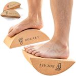 Rocalt 2 Pack Cork Yoga Blocks, Half Moon Yoga Block & Calf Stretching, Cork Foot Stretcher for Plantar Fasciitis Relief, Ankle Stretcher Pilates Block, Improve Balance, Stability & Foot Mobility