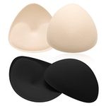 WLLHYF 2 Pairs Triangle Bra Pads Inserts, Breathable Bra Inserts Skin Color Removable Breast Padding Soft and Comfortable Breast Enhancers Bra Pads for Women Girls Bra Any Cup Cover