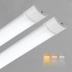 Sundertech® LED Batten Light 4FT, 1.2m 34w 3750lm [Set of 2] Neutral White 4000K, 3CCT in 1 Wall Ceiling Mount for Garage Workshop Shed (4FT 120cm* 2pcs)