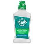 Tom's of Maine Wicked Fresh Natural Mouthwash | Oral Rinse for Long-Lasting Fresh Breath | Alcohol-Free Icy Fresh Mint kids Mouthwash (Pack of 1)