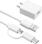 Charger Compatible with Kindle Fire Tablet, Fire HD 7 8 9 10, Fire HDX 7” 8.9”, Paperwhite, Cord for Oasis E-Reader, Dot 2nd Gen, Adults Kids Edition Tablet 9W Power Cord with USB-C& Micro USB Cable