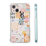 mehidpur Cute Beige Collage Case for iPhone 15,Inspirational Positive Quotes Case Forman Women,Soft TPU Bumper Case Compatible for iPhone 15