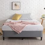 Queen Bed Frame, Zinus Upholstery Bed Base Ensemble, Dark Grey