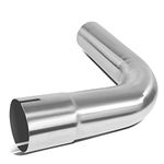 DNA MOTORING ZTL-PP-30-90-SS 90 Degree Bend Tube DIY Custom Mandrel Exhaust Tubing, 3" OD, Stainless Steel,Universal Fit,Polished Finish