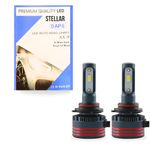 Stellar (V9) H4 110 Watts/15000 Lumens Super Bright LED Fog Light Conversion Kit for Cars 6500K Pure White with 1 Year Warranty, (Set of 2) (H4)