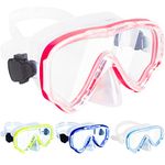 Peicees Snorkel Mask Swimming Goggles With Nose Cover For Kids, youth Anti Fog Swim Goggles Diving Mask For Boys & Girls (Rose Red)