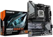 Gigabyte B650 EAGLE AX Motherboard - Supports AMD Ryzen 7000 CPUs, 12+2+2 Phases Digital VRM, up to 7600MHz DDR5 (OC), 1xPCIe 5.0 + 2xPCIe 4.0 M.2, Wi-Fi 6E 802.11ax, GbE LAN, USB 3.2 Gen2