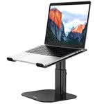 Besign LSX8 Aluminum Laptop Stand, Ergonomic Adjustable Notebook Stand, Riser Holder Computer Stand Compatible with Air, Pro, Dell, HP, Lenovo More 10-15.6" Laptops (Black)