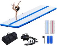FunWater 10ft Inflatable Gymnastics Mat, Training Mats 4 inches Thick, Gymnastic Tumbling Tracks for Home Gym/Yoga/Cheerleading with Electric Pump