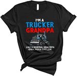 I'm A Trucker Grandpa Definition Only Much Cooler Funny Father's Day Truck Driver Lover Gifts Unisex T-Shirt Black