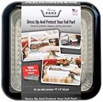 Fancy Panz 8 x 8-Inch Dress Up and Protect Your Foil Pan®, 100% Made in USA, 8 x 8 Foil Pan Included. Hot or Cold Food. Stackable for Easy Travel. Great for potlucks, Tailgating & Home (Black)