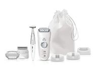 Braun Epilator for women- Silk Epil 7 7-561 Women's Wet and Dry Cordless Epilator Electric Hair Removal machine with 6 Extra Attachments(White)