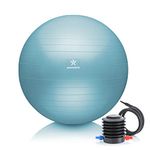 Bodymate Exercise Ball, Sitting Ball, Training Ball with Free E-Book, Including Air Pump Ball for Fitness, Yoga, Gymnastics, Core Training, for Strong Back, as an Office Chair, Blue 65 cm