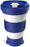 pokito Pop Up/Collapsible/Reusable/Eco-Friendly/Folding 3-Sizes-in-1 Travel Cup/Mug with Leak-Proof Lid for Hot and Cold Drinks (Fits in Pocket or Bag; Great Gift for Coffee or Tea Lovers), Blueberry