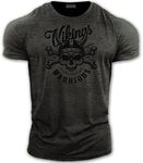 bebak Mens Gym T Shirt | Viking Warrior | Gym Clothes for Men | Arnold Bodybuilding T Shirt | Ideal for MMA Strongman Crossfit (UK, Alpha, S, Regular, Regular, Granite)