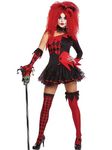 Adults Harlequin Jesterina Fancy Dress Halloween Costume (UK Dress 10-12)